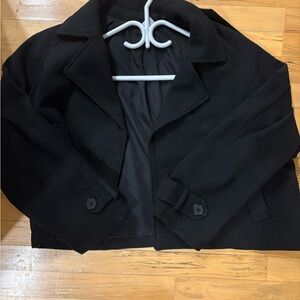 H&M Divided Black cropped trench jacket